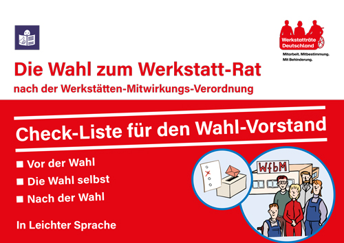 Titelbild Checkliste zur Wahl von Werkstatträten in Leichter Sprache